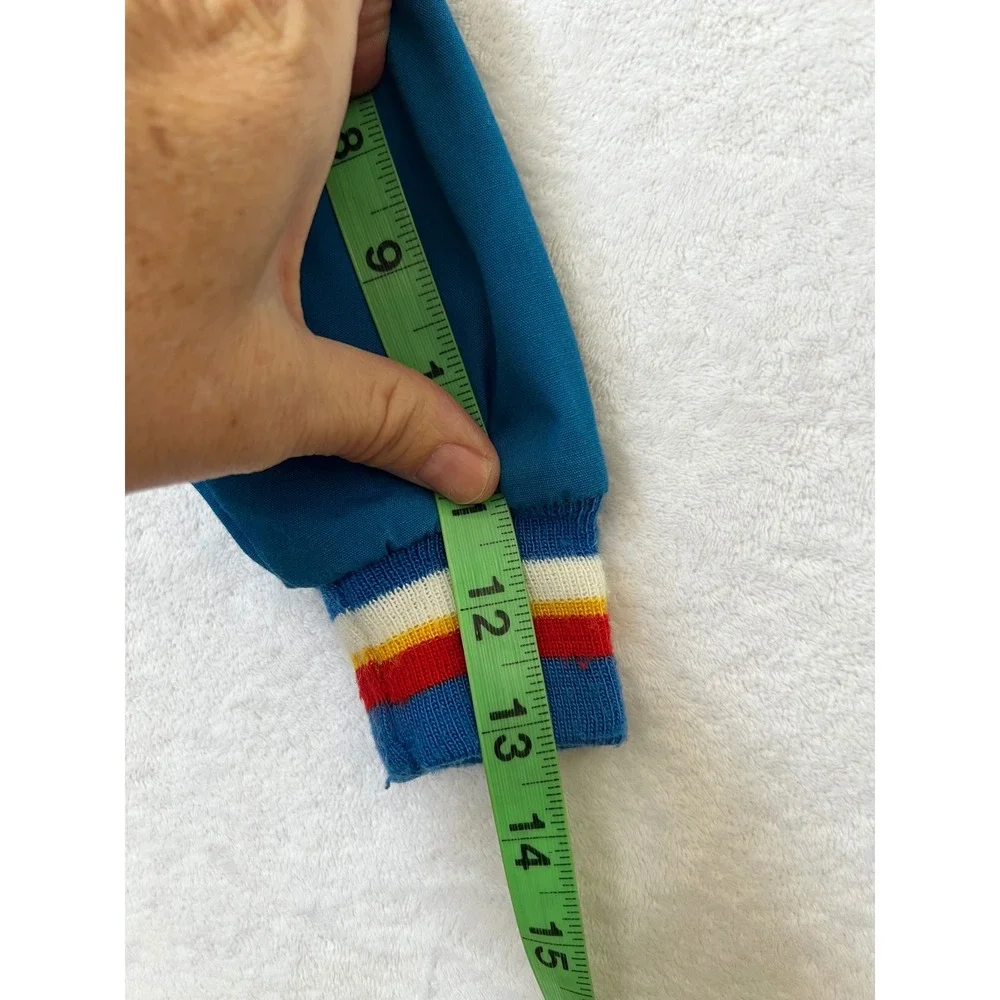 Weather Tamer Jacket Blue Vintage Sailboat Rainbow Stripe 18 Months